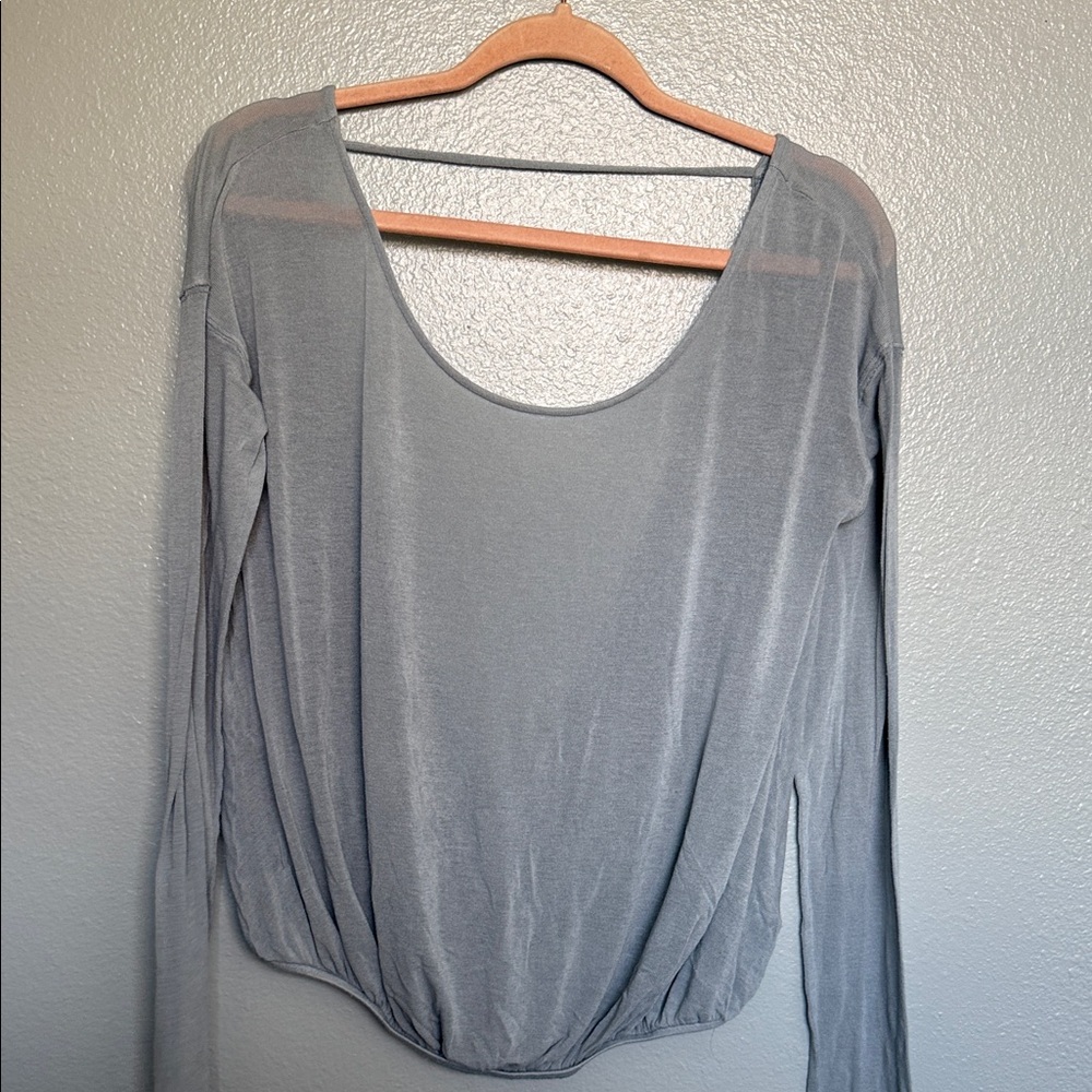 Free people backless Light Gray Long Sleeve Top